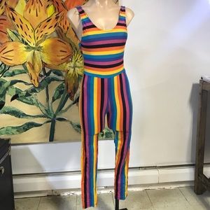 Motel Rocks xs rainbow stripe jumpsuit onepiece